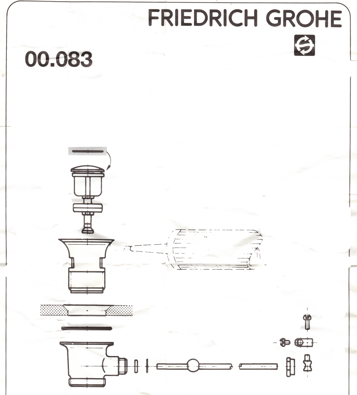 Grohe 0008300M O ring for pop up waste plug