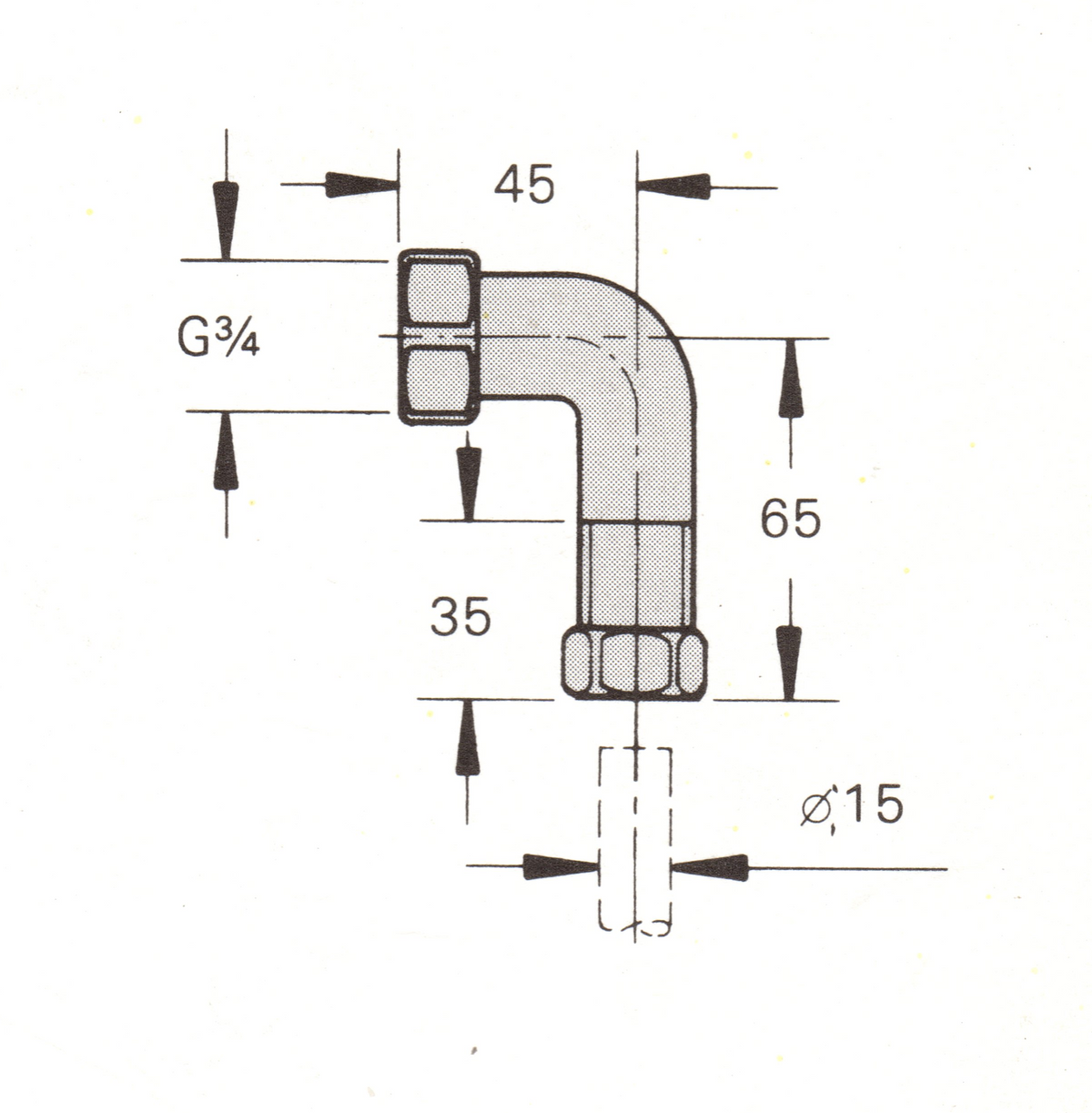 Grohe 18682 Grohe Neotherm Conc. Inlet Unions