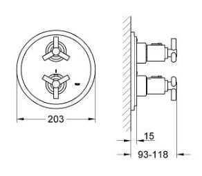 Grohe 19144 Atrio Ypsilon Trimset in Chrome