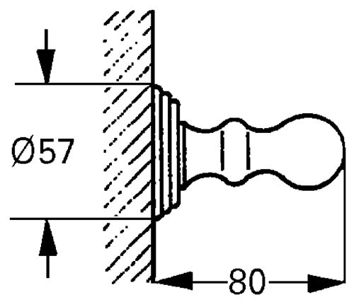 Grohe 45025IG Sinfonia Robe Hook dimensions