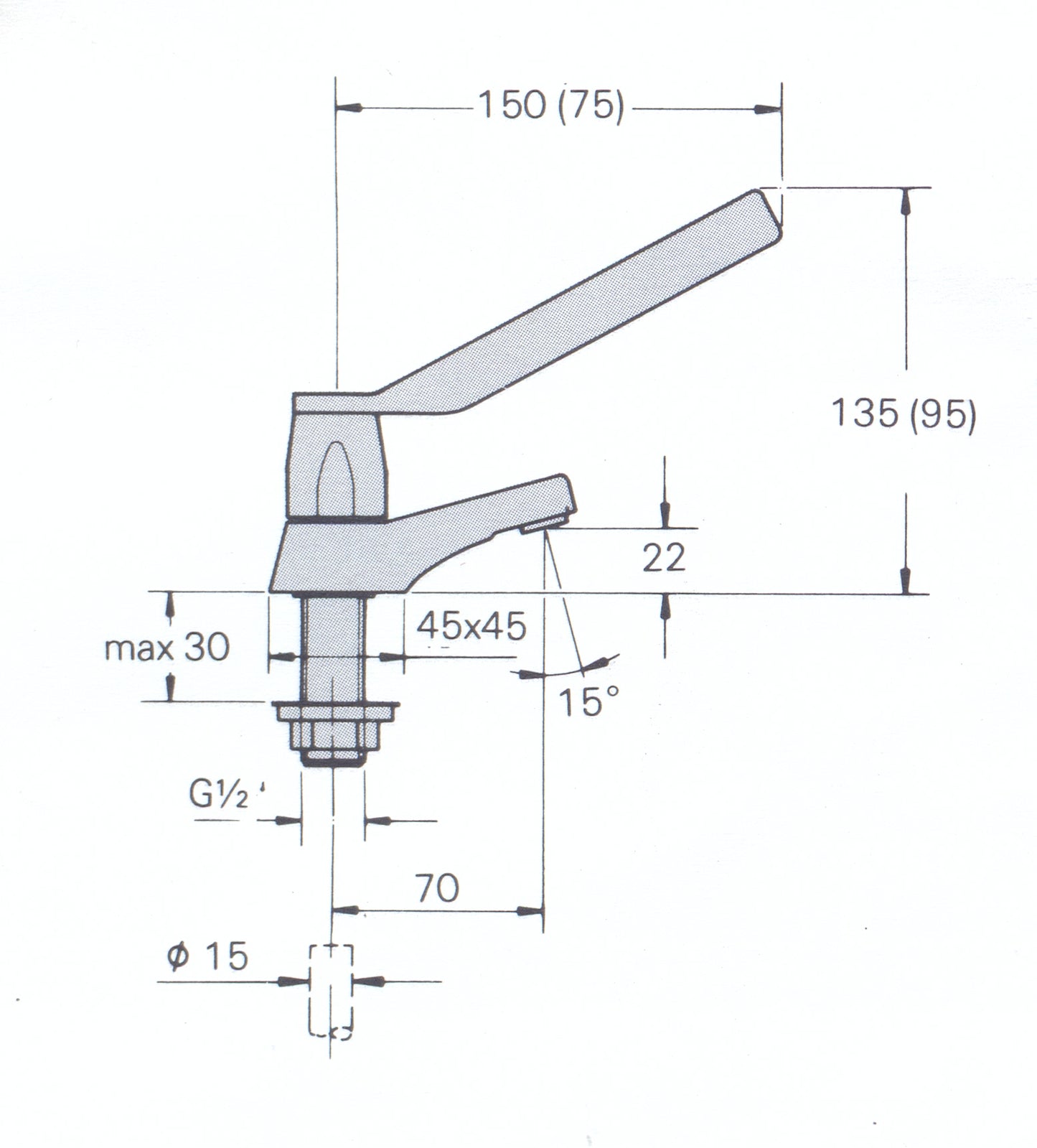 Barking Grohe 20358 Hospita Bath taps Hot 150mm lever