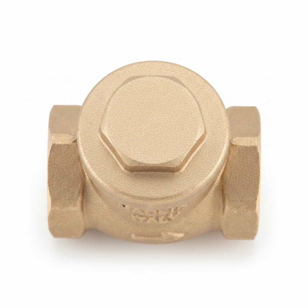 3/4" brass horizontal swing flap check valve - top view