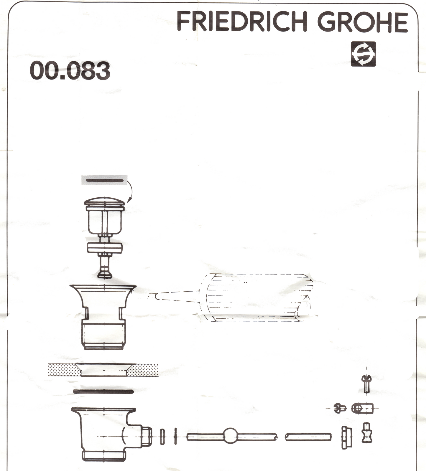 Grohe 0008300M O ring for pop up waste plug