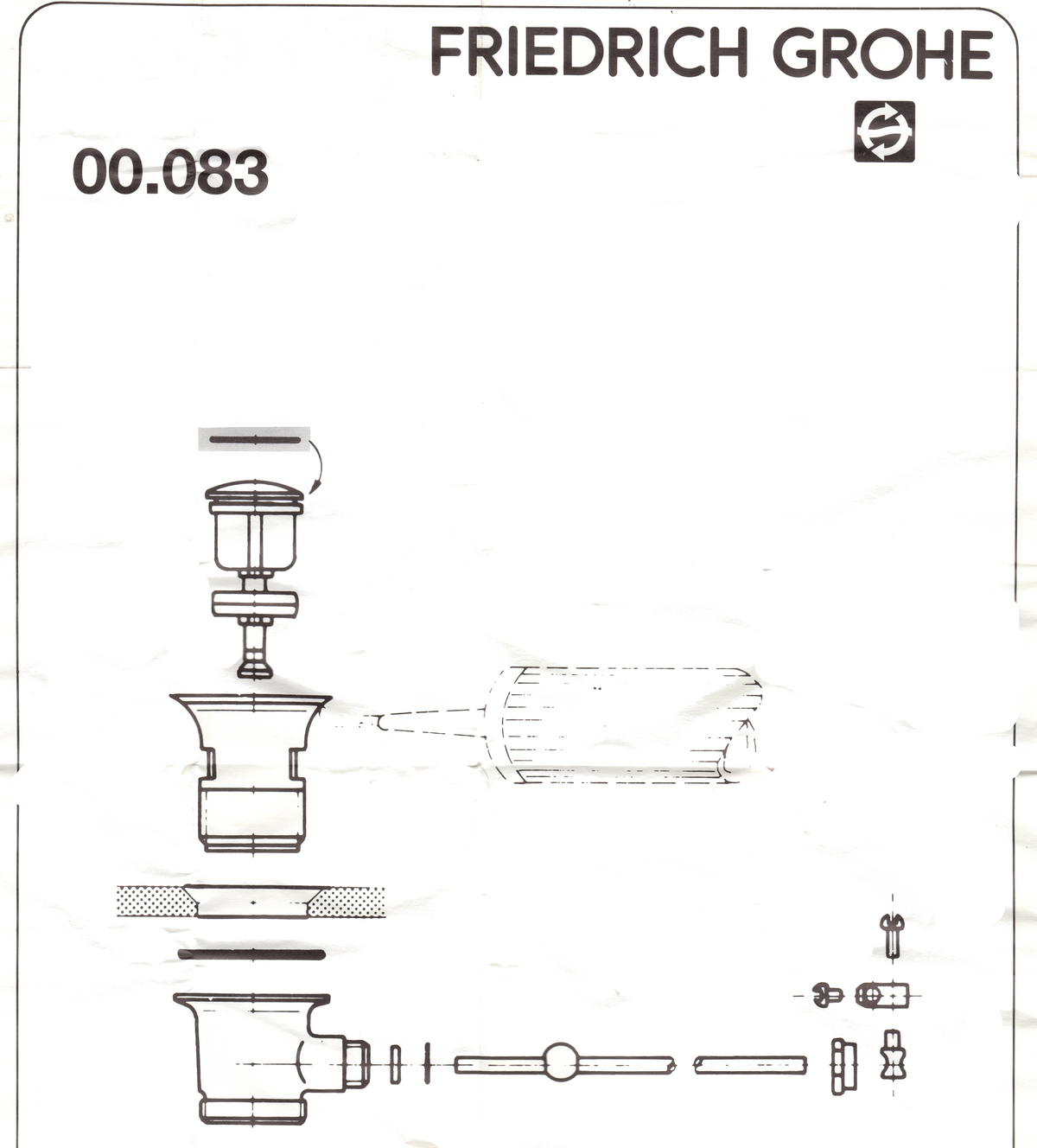 Grohe 0008300M O ring for pop up waste plug