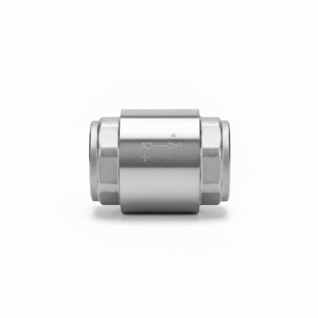 1 1/2" Nickel Plated Single Check Valve - full horizontal side profile