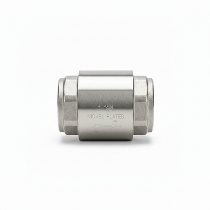 1 1/4" Nickel Plated Single Check Valve - side profile