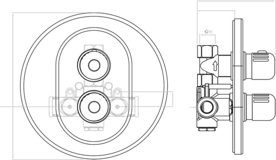 Inta Ion Concealed Thermostatic Shower valve and trimset only