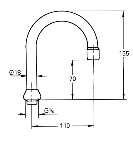 Grohe 13413 Swivel Spout 155 X 110 mm aerator