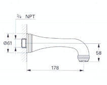 Grohe 13650 Sinfonia 3/4" Chrome bath spout