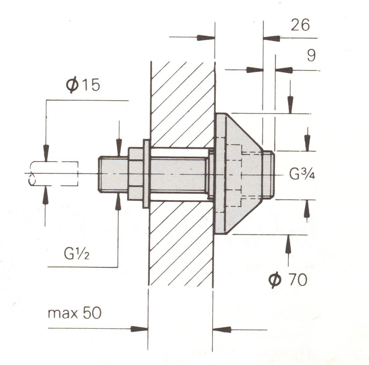 Grohe 18863 Bulkhead Unions For Exposed Mixers