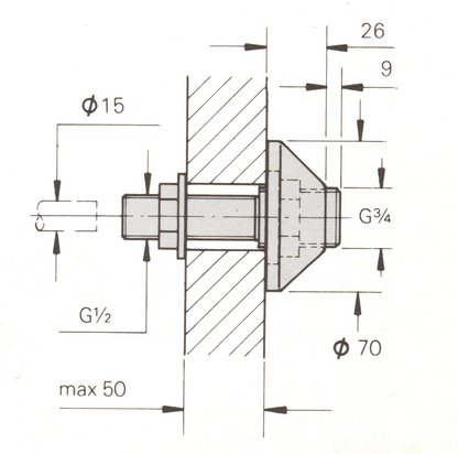 Grohe 18863 Bulkhead Unions For Exposed Mixers