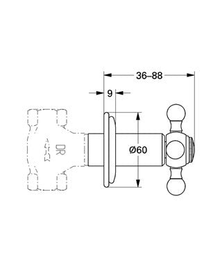 Grohe 19031000 Sinfonia Concealed Stop Valve Trim only