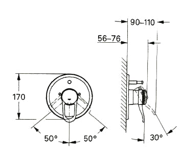 Friedrich Grohe 19500 Europlus concealed Shower Trim Set