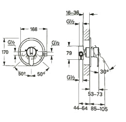 Grohe 19515 Eurodisc Wall plate & Lever