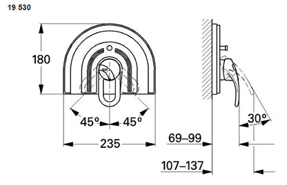 Grohe 19530000 Chiara single lever shower mixer trimset with diverter