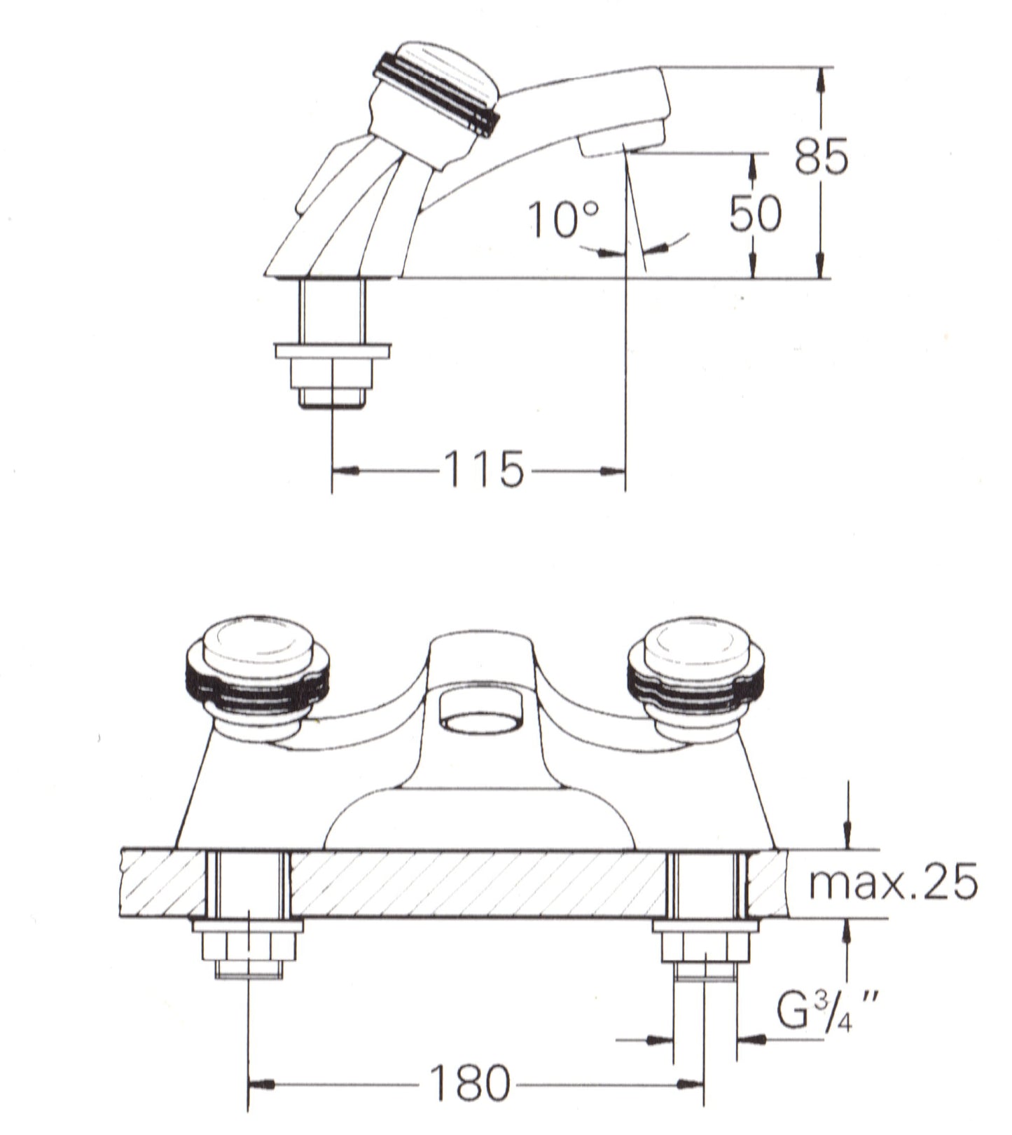 Grohe 25766LR Clova Bath Filler White/Solibr