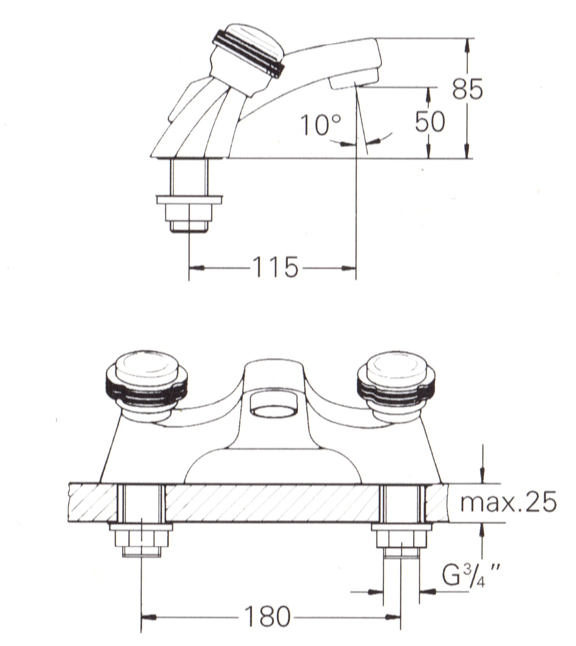 Grohe 25766LR Clova Bath Filler White/Solibr