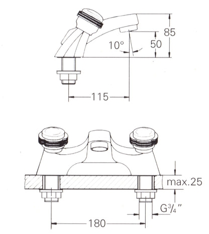 Grohe 25766LR Clova Bath Filler White/Solibr