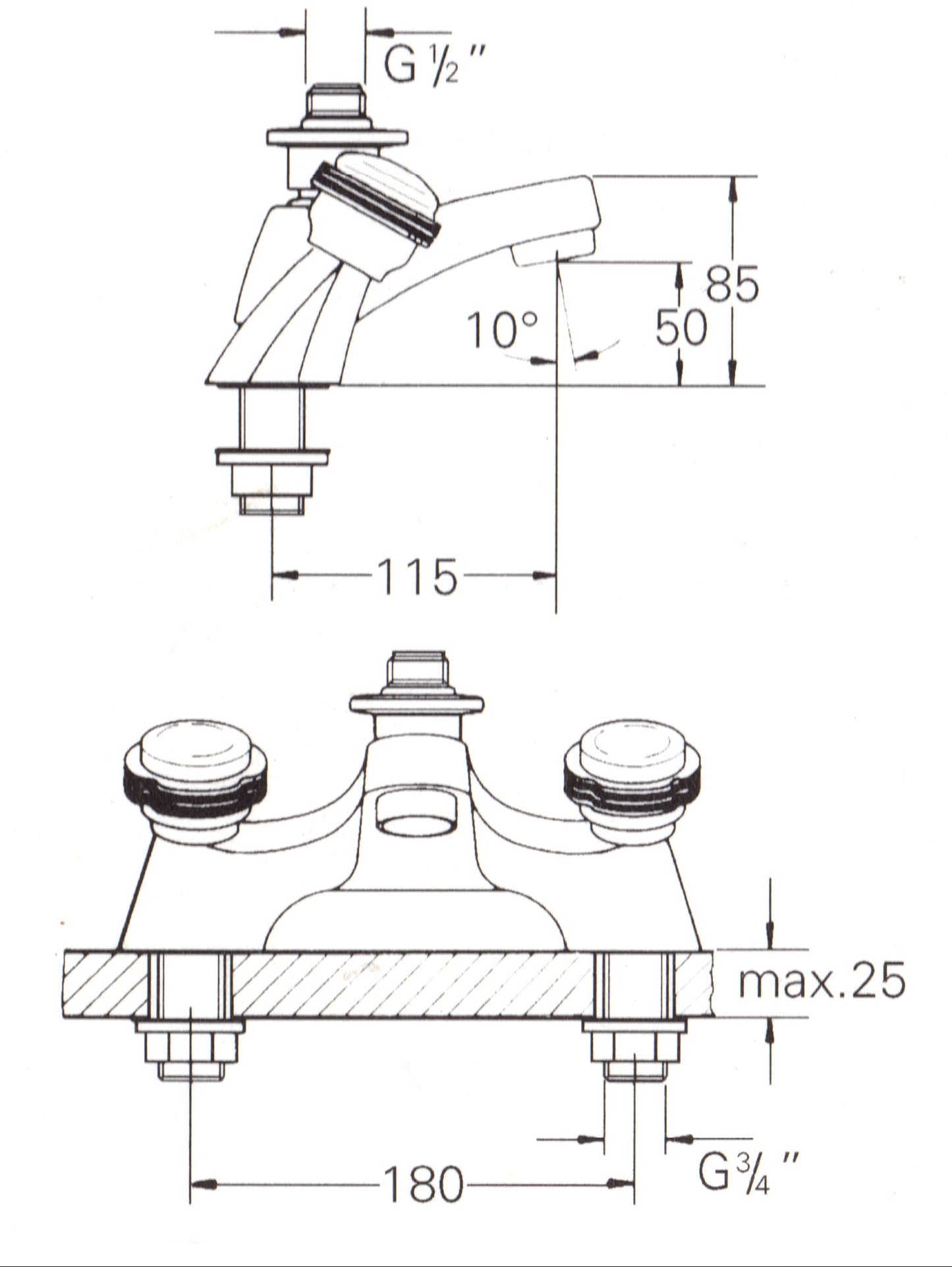 Grohe 25767lR Clova Bath/Shower Mixer White/Solibra
