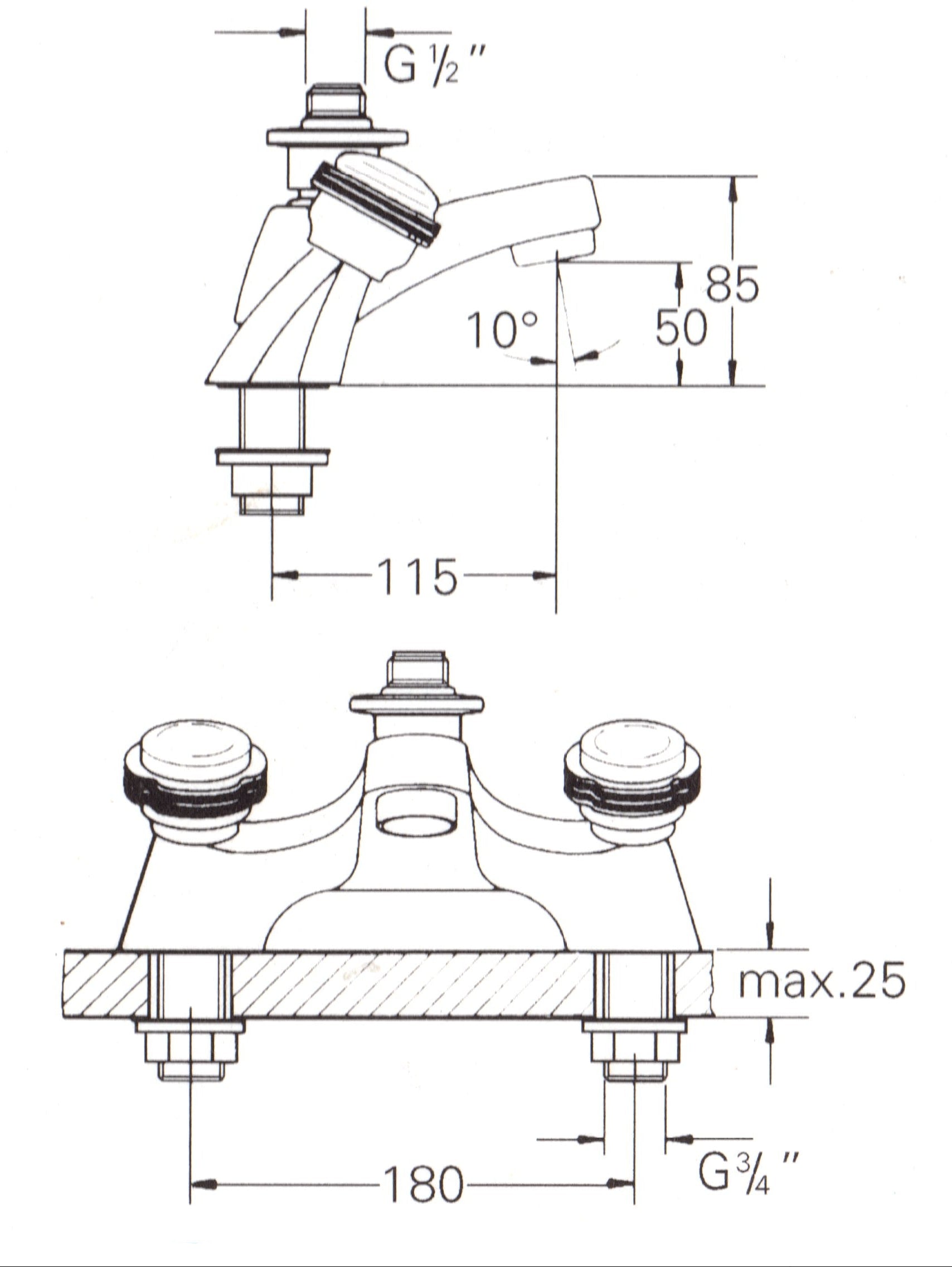 Grohe 25767lR Clova Bath/Shower Mixer White/Solibra