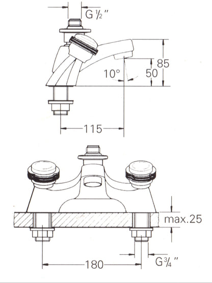 Grohe 25767lR Clova Bath/Shower Mixer White/Solibra