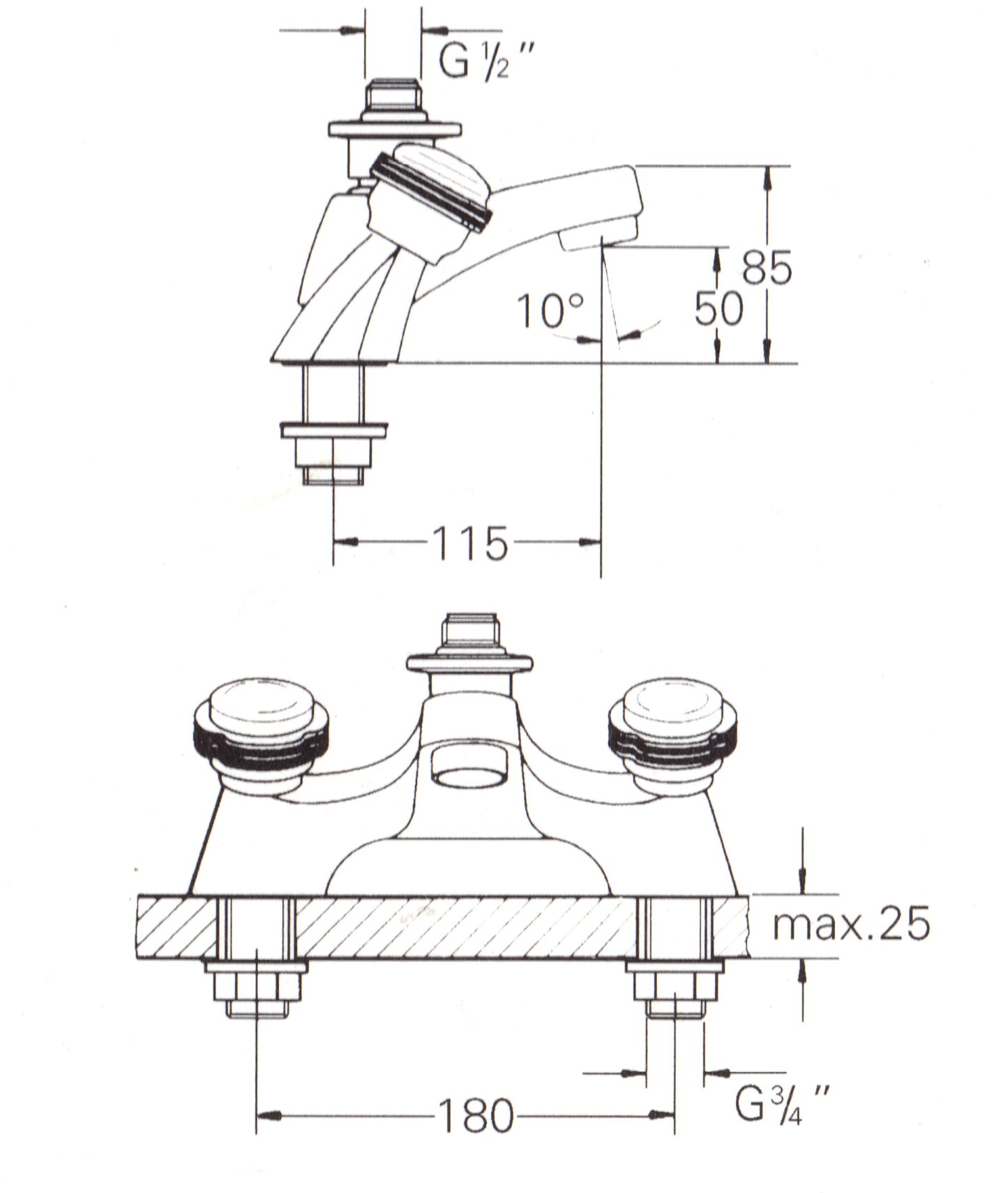 Grohe 25767IR Clova Bath/Shower Mixer Chrome/Solibra