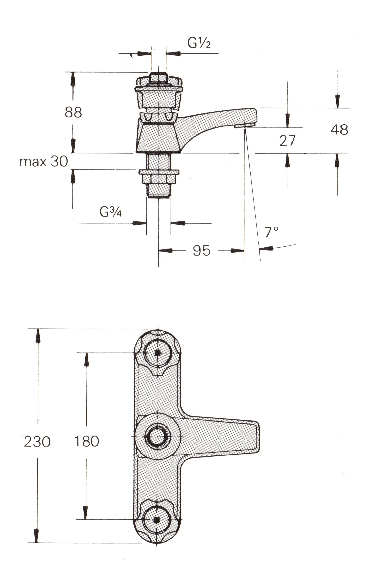 Grohe 25894 Carolina Bath shower Mixer with Astral handles