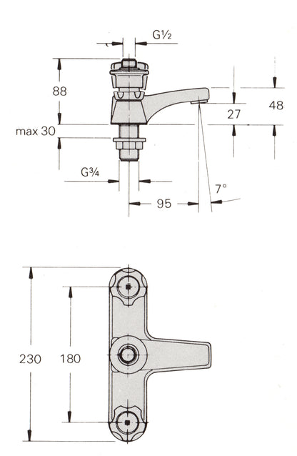 Grohe 25894 Carolina Bath shower Mixer with Astral handles