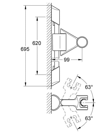 Grohe 28169 Relexa 600mm Cosmopolitan Shower Rail