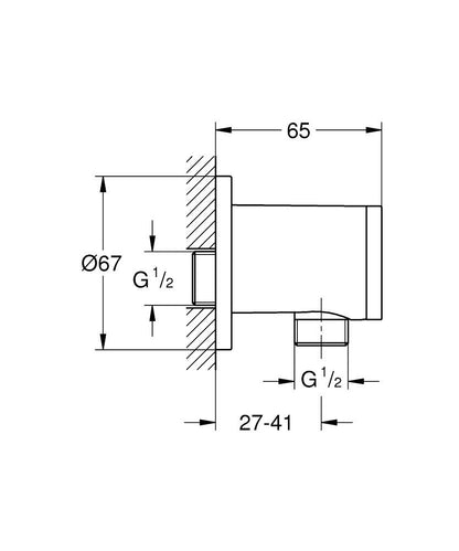 Grohe 28626L Relexa Shower outlet elbow 1/2" White