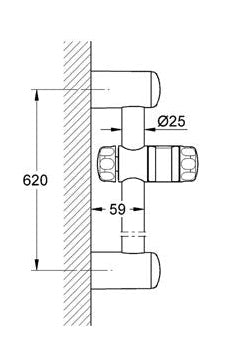 GROHE 28666L Relexa Plus Shower Rail 600mm
