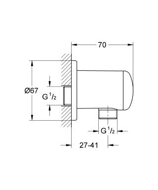 Grohe 28671L Relexa Wall Outlet Elbow