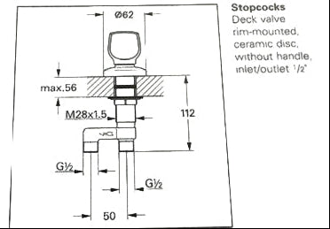 Grohe 29600 Pair of Deck Rim Mounted Stopcock Valves