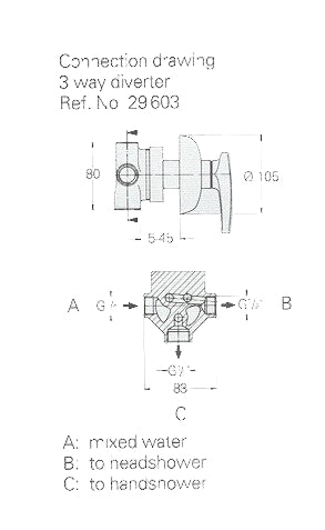 Grohe 29603L 3 Way Diverter valve
