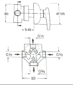 Grohe 29604 4 Way Diverter Valve