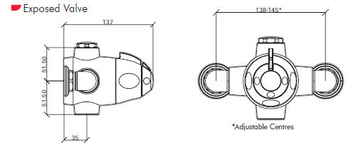 Inta 30004CP Modern Exposed Sequential Shower Valve Chrome