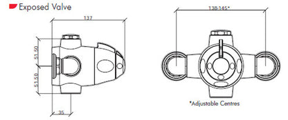Inta 30004CP Modern Exposed Sequential Shower Valve Chrome