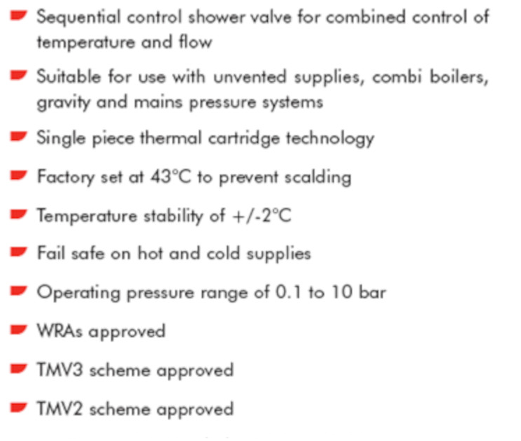 Inta Intaflo Modern Concealed Thermostatic shower c/w multi function handset and slide rail kit