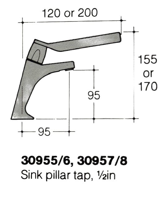 Barking Grohe 30958 Sink Pillar Tap with 75mm Lever Handle Cold