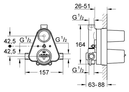 Grohe 34100 Concealed Thermostatic Shower Mixer 1/2"
