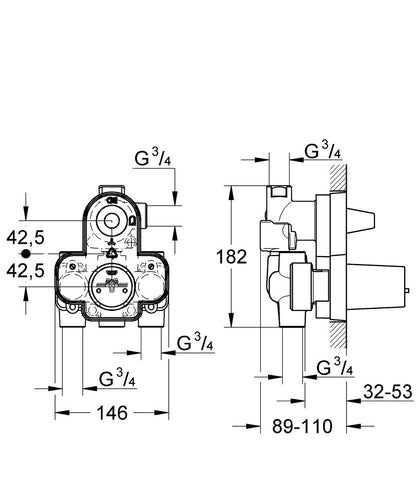 Grohe 34103 Thermostatic bath/shower Mixer