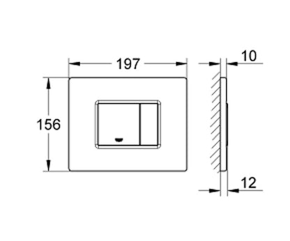 Grohe 38776 Dal Surf Dual Flush Plate - for dual flush cistern