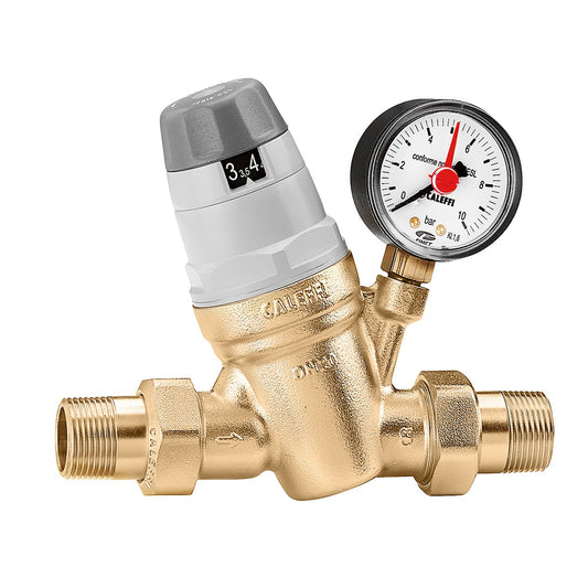 Caleffi 535060 1" Dial Up Pressure reducing valve with gauge outlet