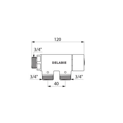 Delabie 733020 3/4" Premix Compact Thermostatic mixing valve