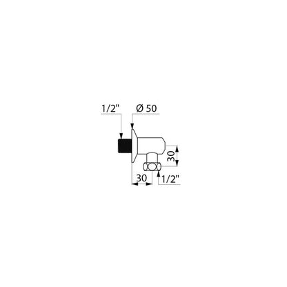 Delabie 836020 Elbow wall Union stopcock