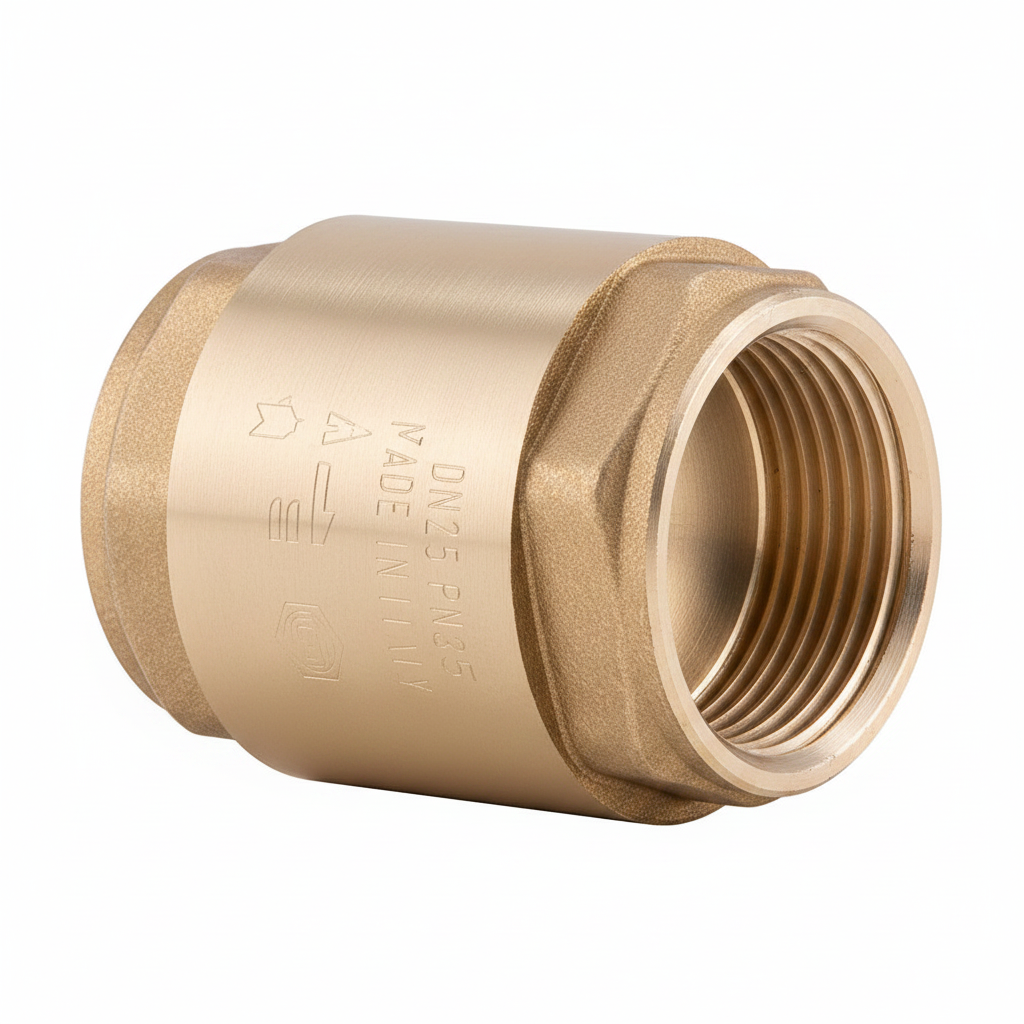 3" f x f brass single check valve - side view