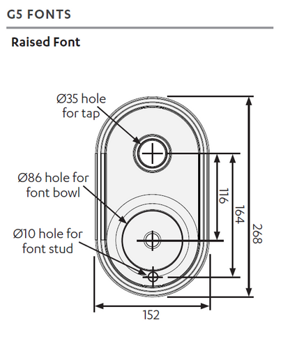 Zip 95258Z00 G5 Intergrated Raised tap font for Plus and Wave