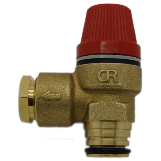 Caleffi 312469 1/2" Pushfit 6 bar Safety Relief Valve, for Manifold