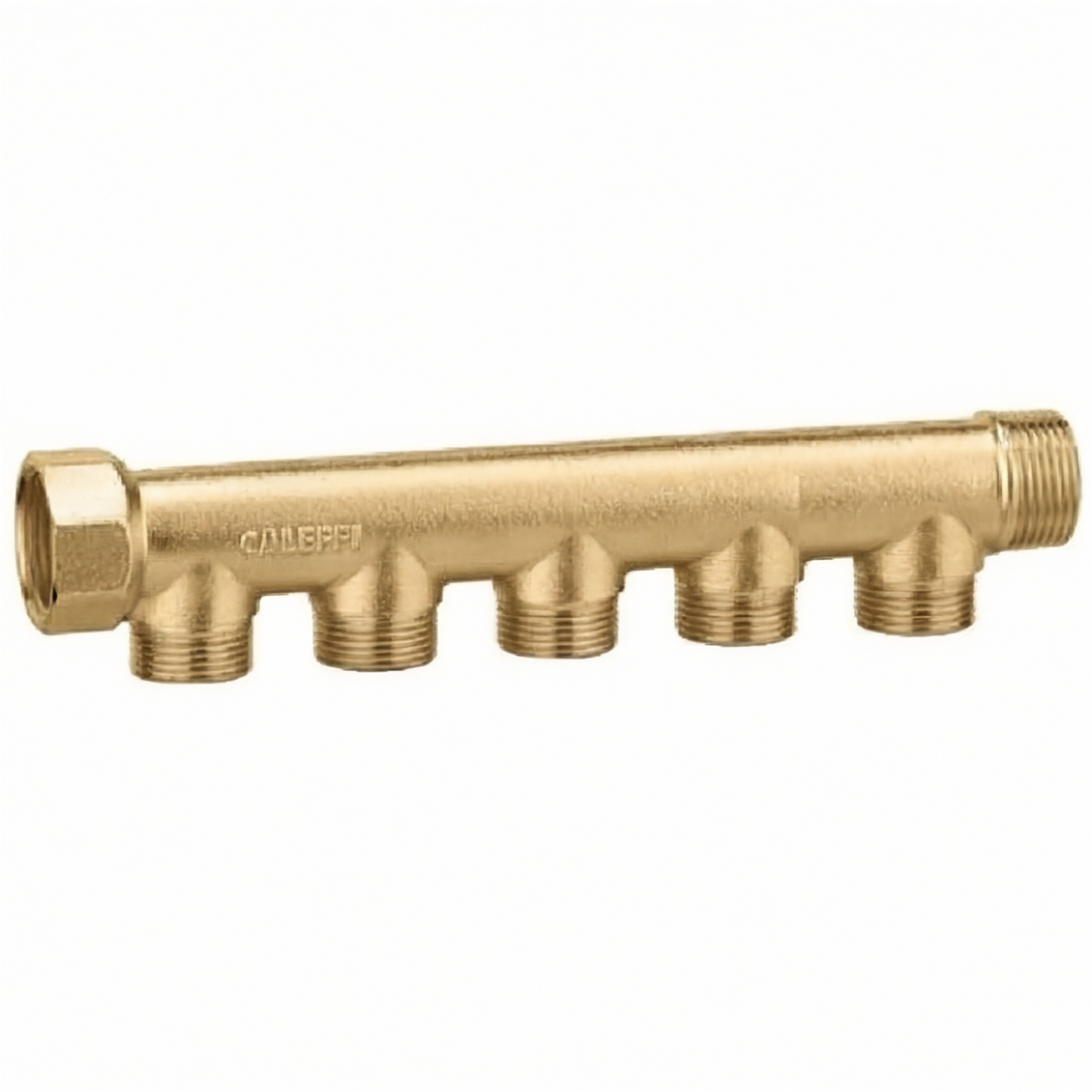 Caleffi 349050 5 Port Brass Manifold