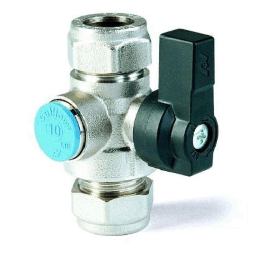 Caleffi 3771510 15mm Flow Regulator Ball Valve 10 Ltr/min.